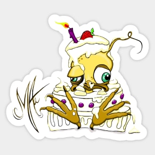 Grumpy Chicken birthday cake Sticker